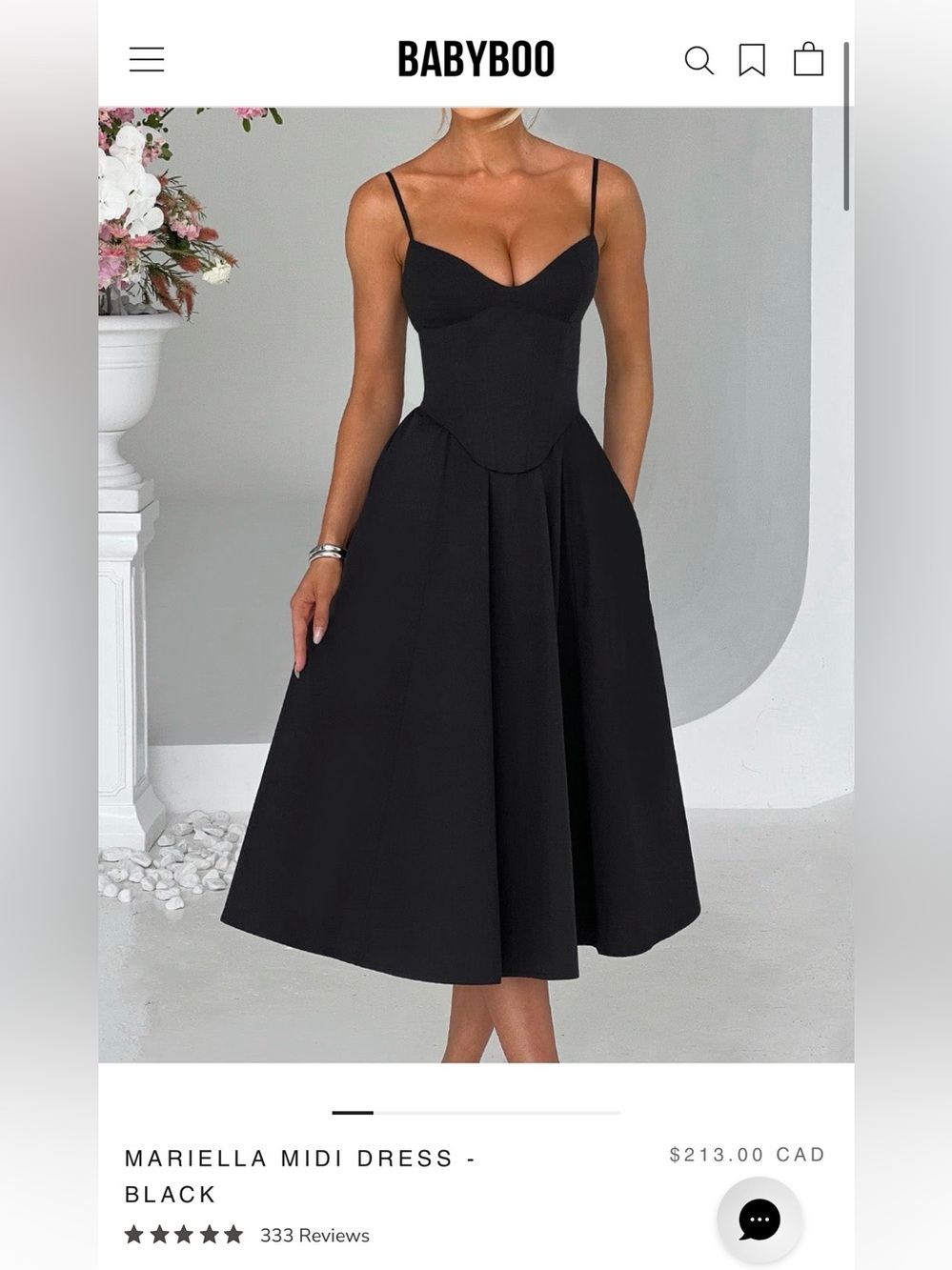 BNWT Babyboo Mariella Black Midi Dress